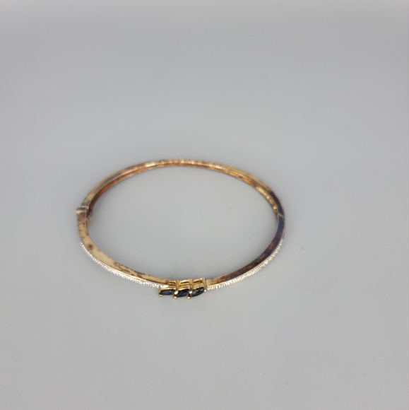 Single Bangle Navy Marquise Stones- Damaged/ Fair/ Acceptable - Picture 5 of 13